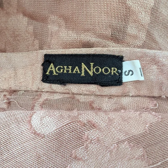 Agha Noor Embroidered Peach Tunic Dress - Picture 8 of 10